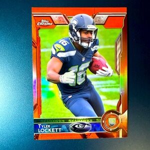 Tyler Lockett Rookie Card Orange Refractor SP 2015 Topps Chrome Seattle Seahawks